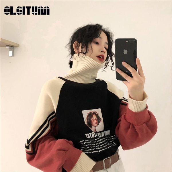 women's hoodies & sweatshirts hip-hop turtleneck plus veet thick stitching harajuku printed pullovers jacket autumn and winter x39, Black
women's hoodies & sweatshirts hip-hop turtleneck plus veet thick stitching harajuku printed pullovers jacket autumn and winter x39, Black
