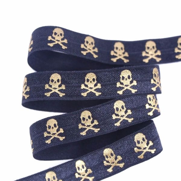 100yards/lot gold foil skull foe ribbon skeleton fold over elastic halloween series welcome custom design, Pink;blue
100yards/lot gold foil skull foe ribbon skeleton fold over elastic halloween series welcome custom design, Pink;blue