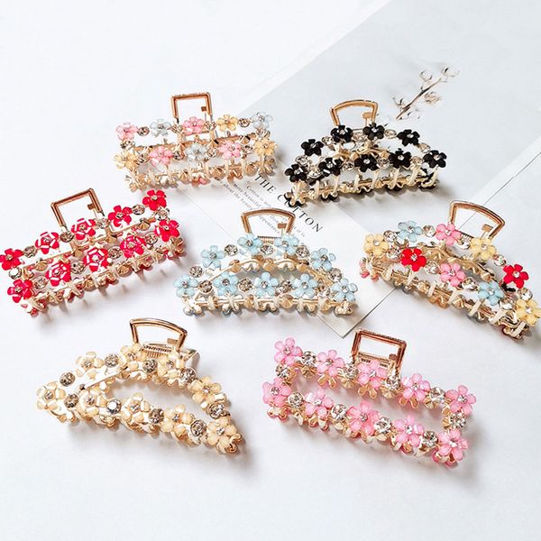 Women Geometric Colored Flower Hair Claw Clamps Metal Hair Crab Shape Hair Claws Clip Alloy Hairpins Girls Large Accessory
Women Geometric Colored Flower Hair Claw Clamps Metal Hair Crab Shape Hair Claws Clip Alloy Hairpins Girls Large Accessory