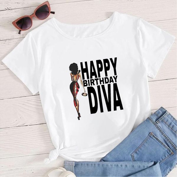 Happy Birthday Diva Summer And Men Tops Women Stylish Short Sleeve European Soft Girl Y2k Aesthetic Ropa Tumblr Mujer, White;black
Happy Birthday Diva Summer And Men Tops Women Stylish Short Sleeve European Soft Girl Y2k Aesthetic Ropa Tumblr Mujer, White;black