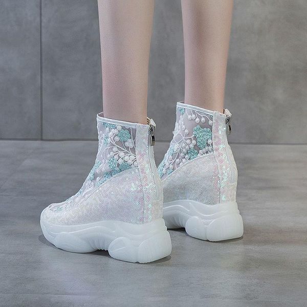 height increasing wedge sandals platform thick bottomed sweet lace flower slope women's shoes heels a1-08 boots, Black
height increasing wedge sandals platform thick bottomed sweet lace flower slope women's shoes heels a1-08 boots, Black