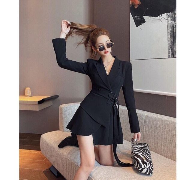 women's jackets liu lala temperament fake two piece lace up suit waist dress summer 2021 korean long sleeve girl, Black;brown
women's jackets liu lala temperament fake two piece lace up suit waist dress summer 2021 korean long sleeve girl, Black;brown
