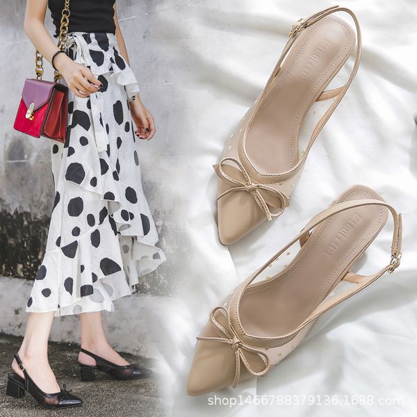 summer women sandals ladies pointed toe slingback mesh air dots elegant thick high heel sandals size 33~43 210520, Black
summer women sandals ladies pointed toe slingback mesh air dots elegant thick high heel sandals size 33~43 210520, Black