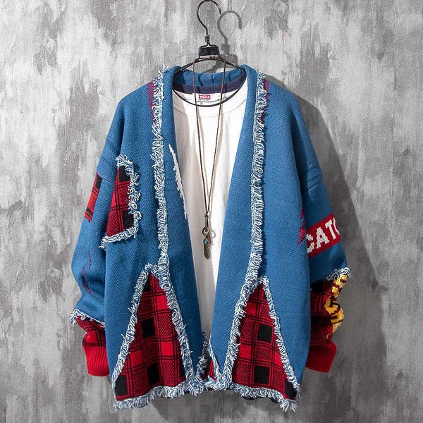 fashion sweater ins lazy wind cardigan men's and women's street color matching hole cat beard knitted coat autumn winter, White;black
fashion sweater ins lazy wind cardigan men's and women's street color matching hole cat beard knitted coat autumn winter, White;black