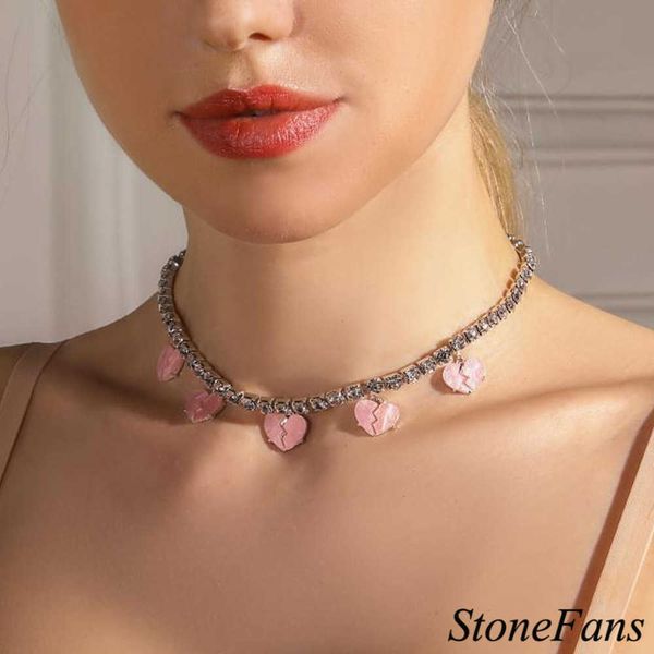 designer necklace luxury jewelry stonefans rhinestone tennis chain pink broken heart choker for women fashion love pendant girls gifts, Silver
designer necklace luxury jewelry stonefans rhinestone tennis chain pink broken heart choker for women fashion love pendant girls gifts, Silver