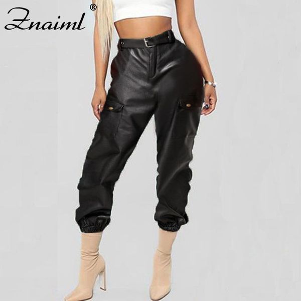 women's pants & capris znaiml autumn fashion women high waist faux pu leather girls black pocket sashes cargo ladies punk trousers stre, Black;white
women's pants & capris znaiml autumn fashion women high waist faux pu leather girls black pocket sashes cargo ladies punk trousers stre, Black;white