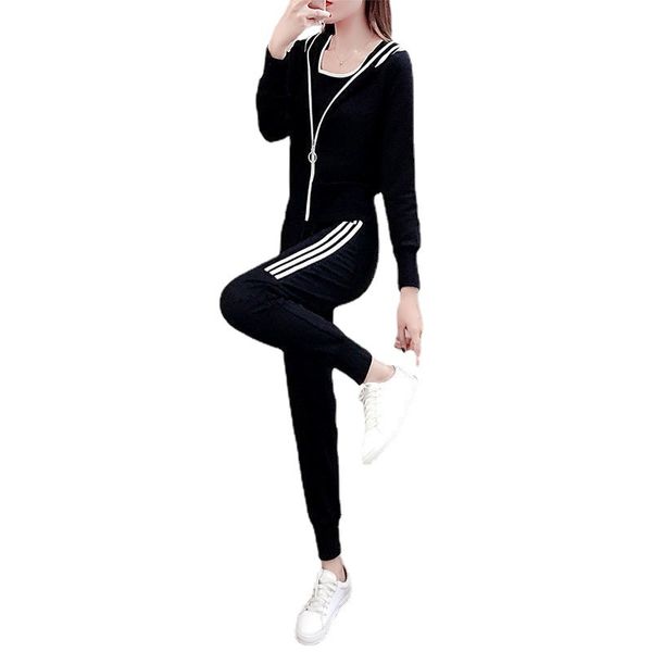1women's leisure sports three piece set spring and autumn new fashion slim hooded cardigan running suit, Gray
1women's leisure sports three piece set spring and autumn new fashion slim hooded cardigan running suit, Gray