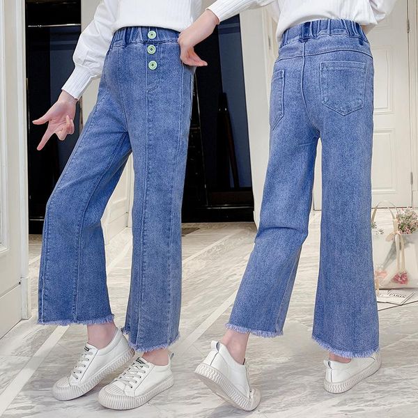jeans spring summer teenage girls fall casual fashion kids denim trousers button loose children's clothing, Blue
jeans spring summer teenage girls fall casual fashion kids denim trousers button loose children's clothing, Blue