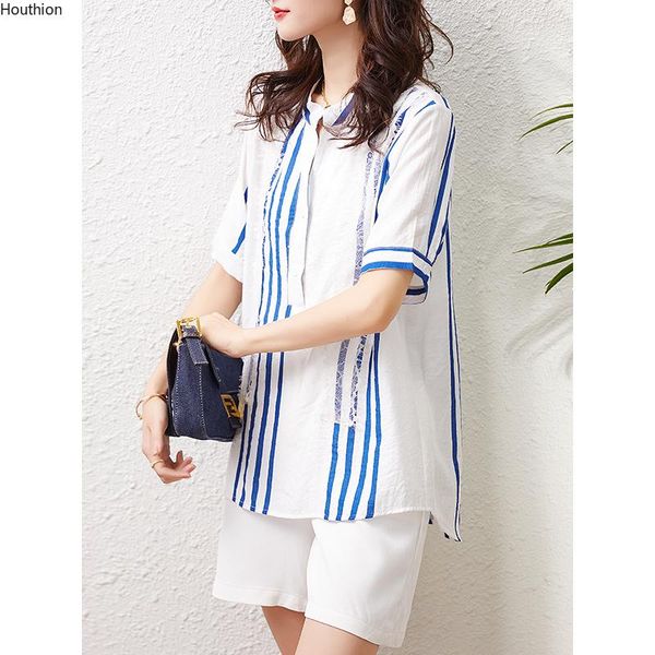 women's blouses & shirts chiffon loose fashion lace stripe stitching v-neck casual short sleeve blusas summer houthion, White
women's blouses & shirts chiffon loose fashion lace stripe stitching v-neck casual short sleeve blusas summer houthion, White