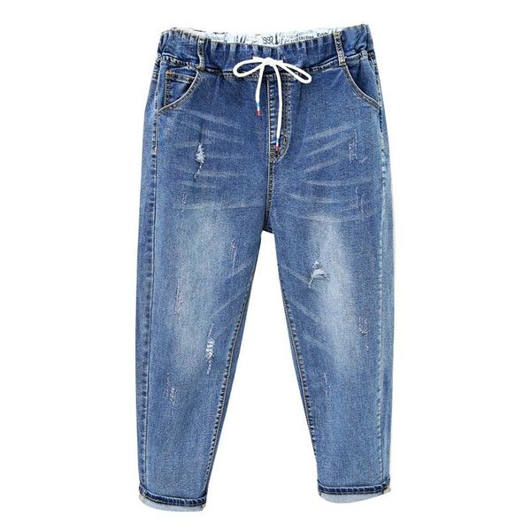 women's jeans plus size 5xl women denim pants spring summer casual elastic high waist vintage hole nine points harem 300, Blue
women's jeans plus size 5xl women denim pants spring summer casual elastic high waist vintage hole nine points harem 300, Blue