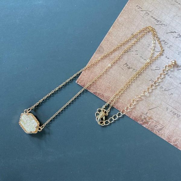 Pendant Necklaces Classic Hexagon Quartz Drusy Choker Collar For Women Fashion Trendy Jewelry, Silver
Pendant Necklaces Classic Hexagon Quartz Drusy Choker Collar For Women Fashion Trendy Jewelry, Silver