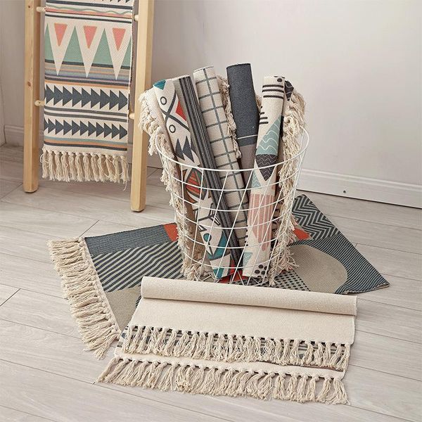 carpets nordic style carpet cotton linen woven area rug tatami living room bedroom bedside table runner door mat home decoration
carpets nordic style carpet cotton linen woven area rug tatami living room bedroom bedside table runner door mat home decoration