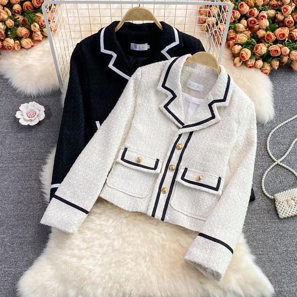 women's jackets small perfume jacket, korean fashion, street clothing, tweed long sleeve vintage jacket 2021, Black;brown
women's jackets small perfume jacket, korean fashion, street clothing, tweed long sleeve vintage jacket 2021, Black;brown