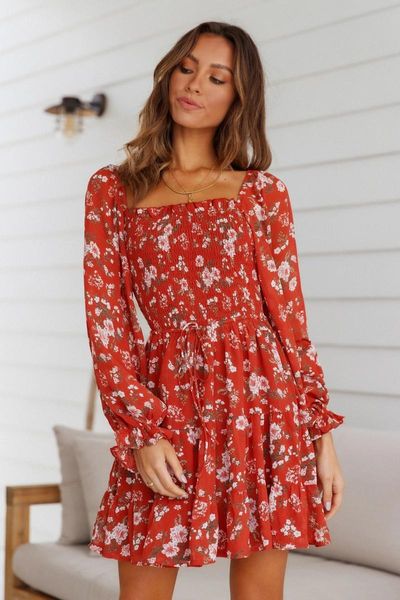 casual dresses autumn dress women robe femme print a-line drawstring ruffles square collar long sleeve for woman vestido de mujer, Black;gray
casual dresses autumn dress women robe femme print a-line drawstring ruffles square collar long sleeve for woman vestido de mujer, Black;gray
