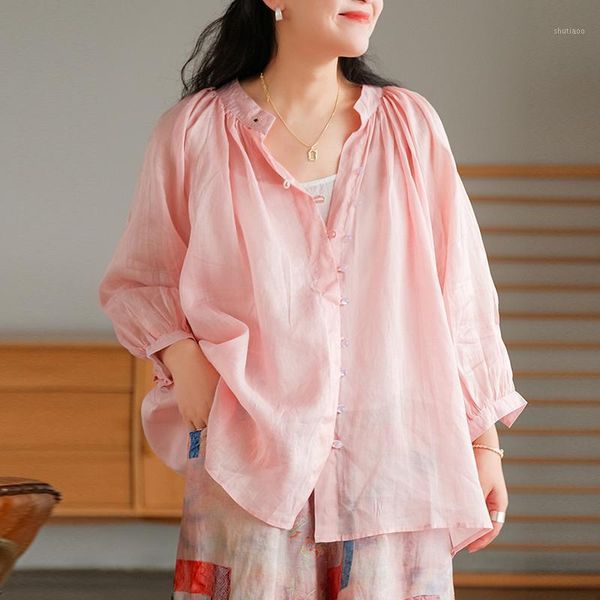 women's blouses & shirts fairynatural ladies vintage ramie and long sleeve 2021 spring autumn female loose button casual style, White
women's blouses & shirts fairynatural ladies vintage ramie and long sleeve 2021 spring autumn female loose button casual style, White