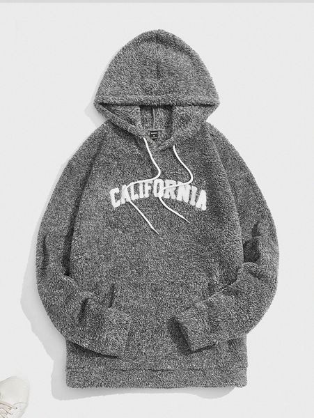 men drawstring letter graphic kangaroo pocket teddy hoodie q8fb#, Black
men drawstring letter graphic kangaroo pocket teddy hoodie q8fb#, Black