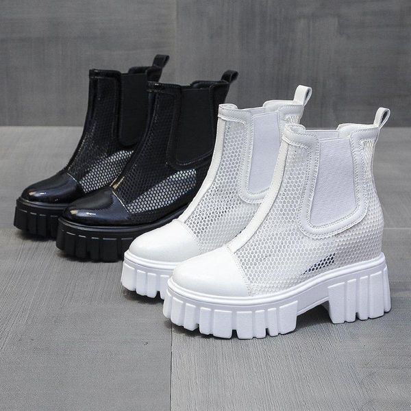 boots women's thin summer children's sandals thick-soled inner increased breathable mesh hollow sand, Black 
boots women's thin summer children's sandals thick-soled inner increased breathable mesh hollow sand, Black