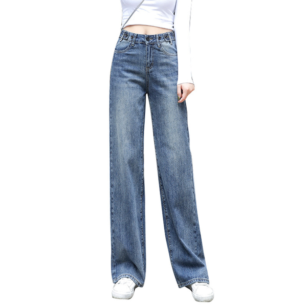 women's jeans high waist wide leg women autumn 2021 spring and summer fashion casual loose drooping straight mop pants, Blue
women's jeans high waist wide leg women autumn 2021 spring and summer fashion casual loose drooping straight mop pants, Blue