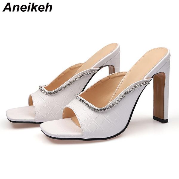 aneikeh 2021 summer fashion sweet pu crystal bordered square heel slippers shallow head peep toe bling women's shoes 35-42, Black
aneikeh 2021 summer fashion sweet pu crystal bordered square heel slippers shallow head peep toe bling women's shoes 35-42, Black