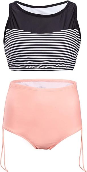 women's swimwear zity young street style striped wire mesh high waist bikini set fashion pink swimsuit 2 piece sets womens, White;black
women's swimwear zity young street style striped wire mesh high waist bikini set fashion pink swimsuit 2 piece sets womens, White;black
