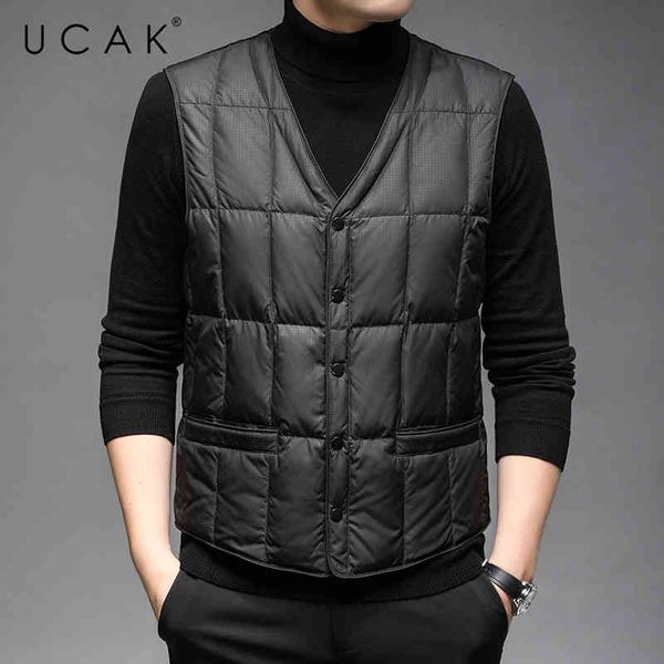 ucak brand 90% white duck down jackets men clothing winter new arrivals classic streetwear sleeveless coat u8321, Black
ucak brand 90% white duck down jackets men clothing winter new arrivals classic streetwear sleeveless coat u8321, Black