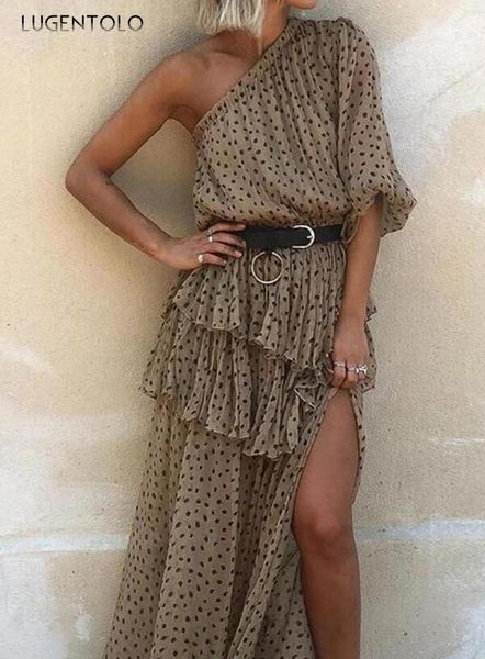 casual dresses eleagnt chiffon dress women summer dot print oblique shoulder lady one long sleeve split fork lugentolo, Black;gray
casual dresses eleagnt chiffon dress women summer dot print oblique shoulder lady one long sleeve split fork lugentolo, Black;gray