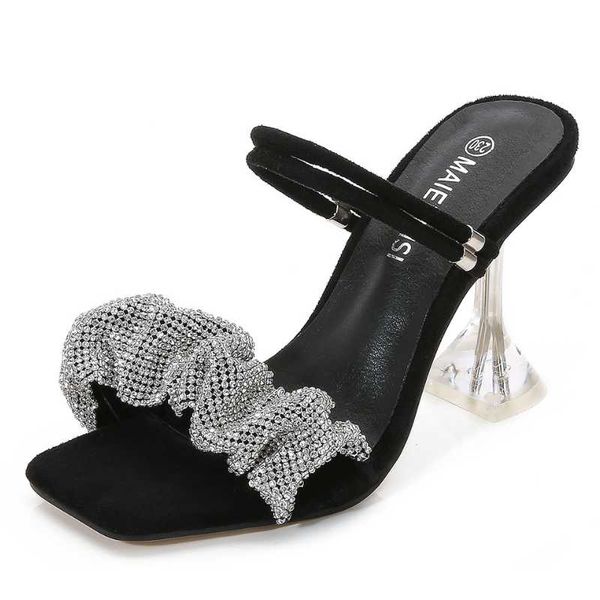 sandals elegant summer women slides large size high heels shoes square toe rhinestones party sandales femmes wsh4087, Black
sandals elegant summer women slides large size high heels shoes square toe rhinestones party sandales femmes wsh4087, Black