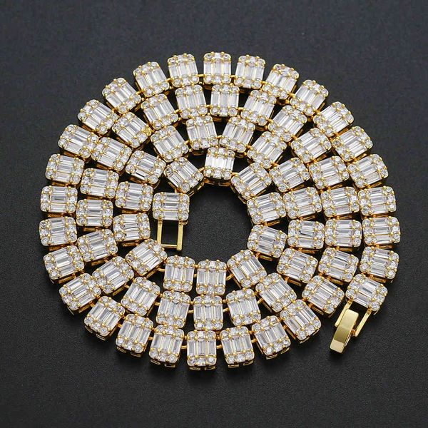9mm square zircon hip hop necklace with ladder, and round zircon, mixed inlaid domineering men's gold chain, Black
9mm square zircon hip hop necklace with ladder, and round zircon, mixed inlaid domineering men's gold chain, Black