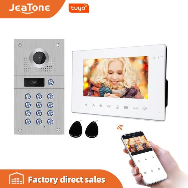 video door phones jeatone 7'' wifi tuya smart phone intercom system with 960p/ahd doorbell recording, support remote unlock
video door phones jeatone 7'' wifi tuya smart phone intercom system with 960p/ahd doorbell recording, support remote unlock