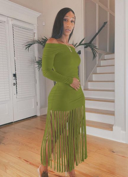 casual dresses women lady fall 2022 recommend style solid color long sleeve off shoulder tassel party gowns, Black;gray
casual dresses women lady fall 2022 recommend style solid color long sleeve off shoulder tassel party gowns, Black;gray