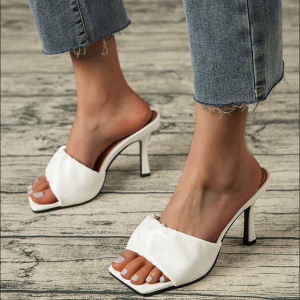 sandals fashion thin high heel slip-on women spring summer heeled slippers for ladies microfiber big size 42, Black
sandals fashion thin high heel slip-on women spring summer heeled slippers for ladies microfiber big size 42, Black