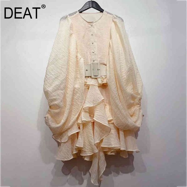 summer fashion women clothing round neck lantern sleeves ruffles pleated single breasted vintage dress +belt wl846 210421, Black;gray
summer fashion women clothing round neck lantern sleeves ruffles pleated single breasted vintage dress +belt wl846 210421, Black;gray