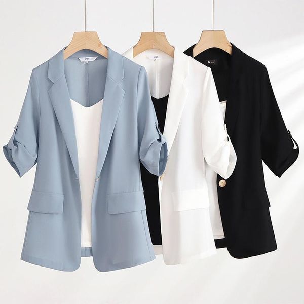 women's suits & blazers women 's chiffon thin suit jacket summer korean style cropped sleeve short sun protection elegant western, White;black
women's suits & blazers women 's chiffon thin suit jacket summer korean style cropped sleeve short sun protection elegant western, White;black