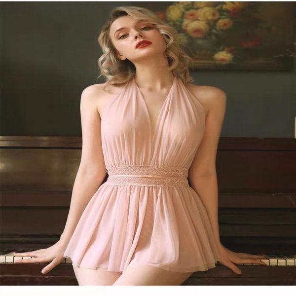 women's sleepwear white black lace gauze sleeping dress temptation mesh hanging neck fairy backless tulle perspective nightdress, Black;red
women's sleepwear white black lace gauze sleeping dress temptation mesh hanging neck fairy backless tulle perspective nightdress, Black;red