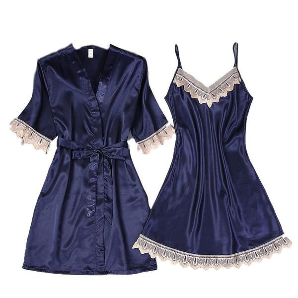 women's sleepwear for women bathrobes young girl 2 pcs robe nightdress 2021 spring summer robes bathrobe dressing gowns, Black;red
women's sleepwear for women bathrobes young girl 2 pcs robe nightdress 2021 spring summer robes bathrobe dressing gowns, Black;red
