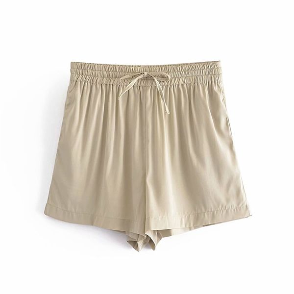 drawstring high waist shorts women vintage solid short pants female summer casual pantalones cortos 210514, White;black
drawstring high waist shorts women vintage solid short pants female summer casual pantalones cortos 210514, White;black