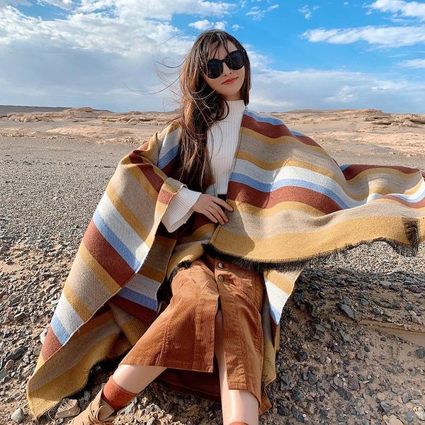 hats, scarves & gloves sets scarf women winter wear color matching striped split shawl desert travel po cloak imitation cashmere thickened w, Blue;gray
hats, scarves & gloves sets scarf women winter wear color matching striped split shawl desert travel po cloak imitation cashmere thickened w, Blue;gray