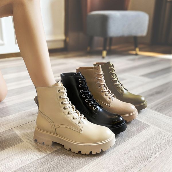 cowhide martin boots women's high british style lace up tooling autumn sho trend thick soled handsome fashion, Black
cowhide martin boots women's high british style lace up tooling autumn sho trend thick soled handsome fashion, Black