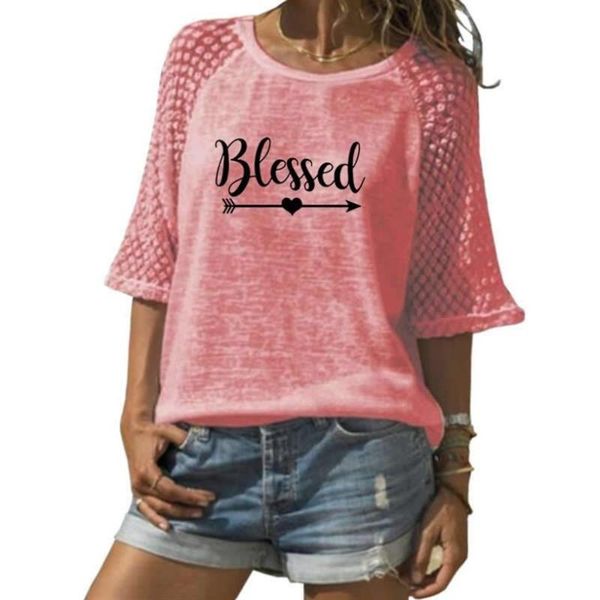 women's t-shirt 2021 fashion femmes lace crew neck summer women leisure blessed letters printing female cute shirt, White
women's t-shirt 2021 fashion femmes lace crew neck summer women leisure blessed letters printing female cute shirt, White