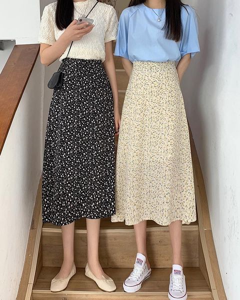 skirts 2 colors sml women chiffon high waist spring summer female midi ladies floral a line long (77002, Black
skirts 2 colors sml women chiffon high waist spring summer female midi ladies floral a line long (77002, Black