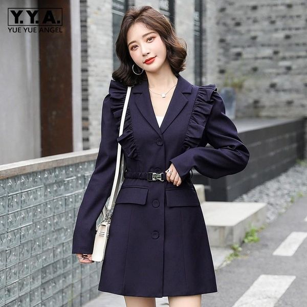 women's trench coats autumn women medium long coat single breasted ruffle elegant slim suit jacket office lady sashes straight blazer, Tan;black
women's trench coats autumn women medium long coat single breasted ruffle elegant slim suit jacket office lady sashes straight blazer, Tan;black
