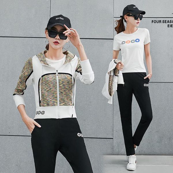 women's two piece pants women cotto patchwork three set casual long sleeve hoodie sweatshirts&t shirt&jogging suits loose female tracks, White
women's two piece pants women cotto patchwork three set casual long sleeve hoodie sweatshirts&t shirt&jogging suits loose female tracks, White