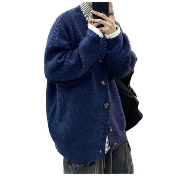 men's sweaters 2021 cardigan sweater loose lazy wind spring and autumn winter , the korean version of leisure, White;black
men's sweaters 2021 cardigan sweater loose lazy wind spring and autumn winter , the korean version of leisure, White;black