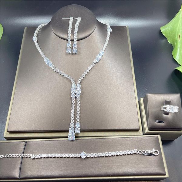 earrings & necklace fashion silver color geometric rhinestone bridal jewelry set women hollow zircon earring bracelet ring party gift
earrings & necklace fashion silver color geometric rhinestone bridal jewelry set women hollow zircon earring bracelet ring party gift