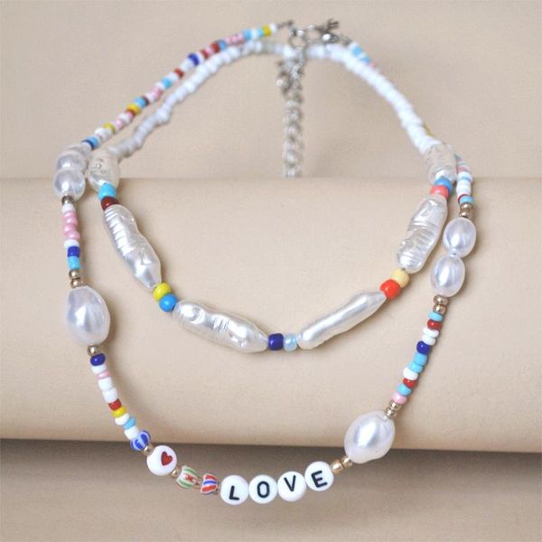 chokers korean bohemian sweet seed beads love necklace for women choker fashion imitation pearl boho vintage streetwear collier femme, Golden;silver
chokers korean bohemian sweet seed beads love necklace for women choker fashion imitation pearl boho vintage streetwear collier femme, Golden;silver