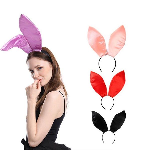 women christmas cute long sponge ears headband masquerade hair hoop accessories