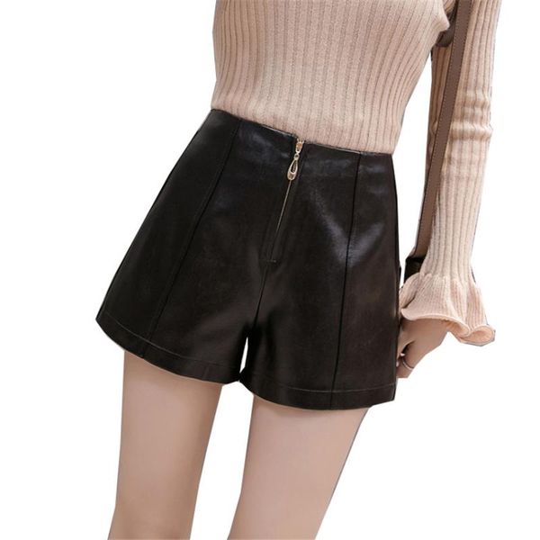 women's shorts 2021 fashion women black pu high waist female slim faux leather wide leg plus size loose brief wz704, White;black
women's shorts 2021 fashion women black pu high waist female slim faux leather wide leg plus size loose brief wz704, White;black