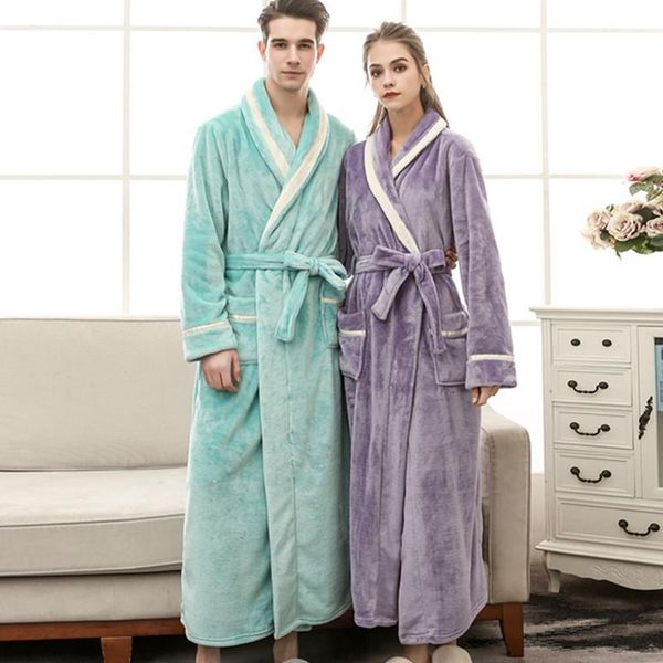 women's sleepwear thickened couples flannel robe autumn and winter bathrobes lengthened warm loose plus size home wear, Black;red
women's sleepwear thickened couples flannel robe autumn and winter bathrobes lengthened warm loose plus size home wear, Black;red