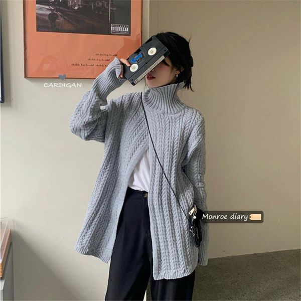 women's sweaters loose high collar long-sleeved twist sweater coat 2021 autumn mid-length design pullovers, White;black
women's sweaters loose high collar long-sleeved twist sweater coat 2021 autumn mid-length design pullovers, White;black