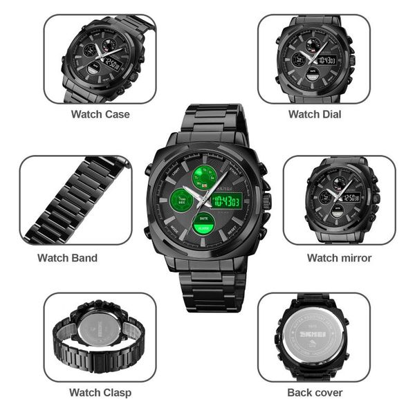 wristwatches skmei quartz electronic men watch stylish multifunction dual-display wristwatch business casual led luminous, Slivery;brown
wristwatches skmei quartz electronic men watch stylish multifunction dual-display wristwatch business casual led luminous, Slivery;brown